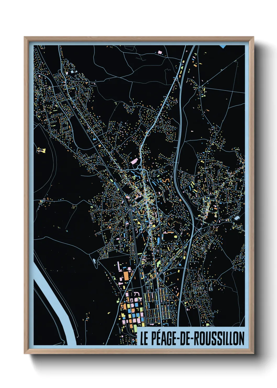 Une affiche de carte sur Le Péage-de-Roussillon