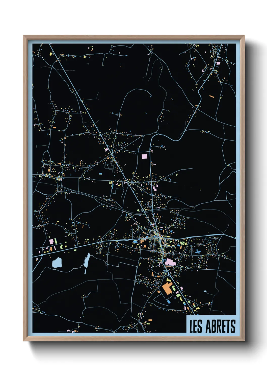 Une affiche de carte sur Les Abrets