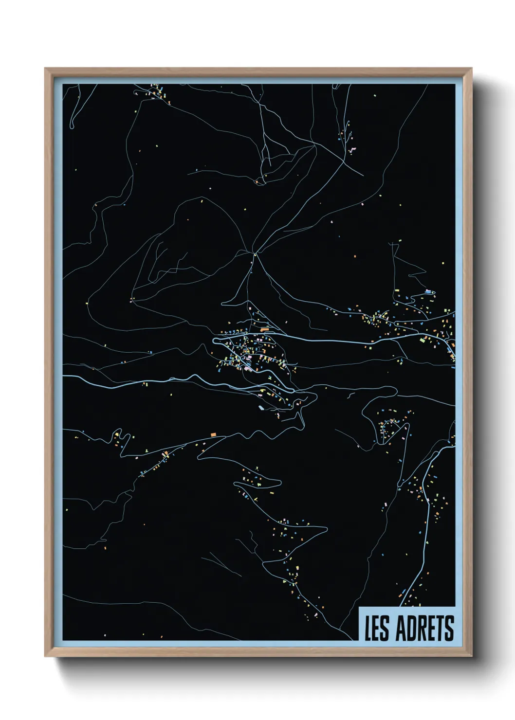 Une affiche de carte sur Les Adrets