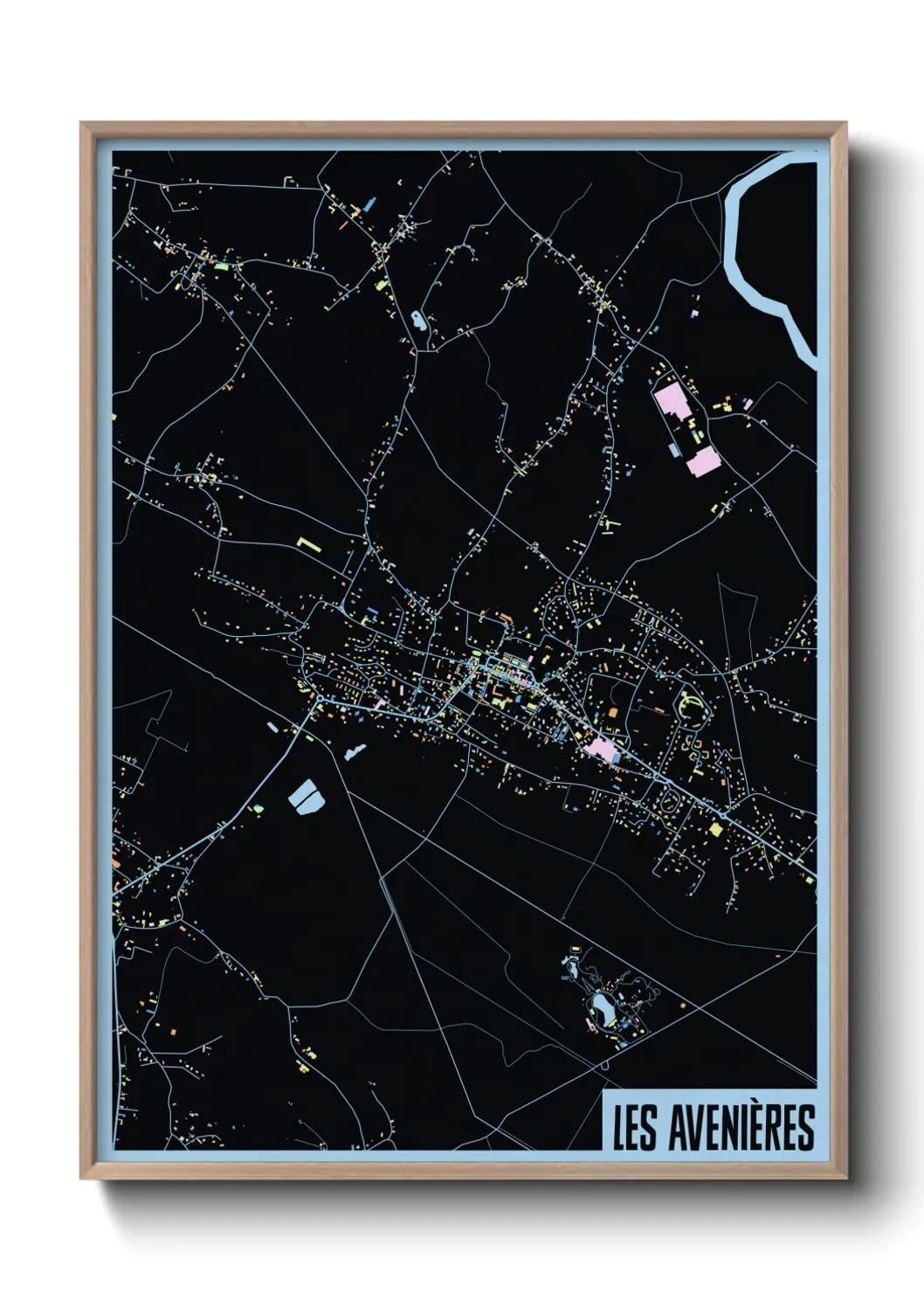 Une affiche de carte sur Les Avenières