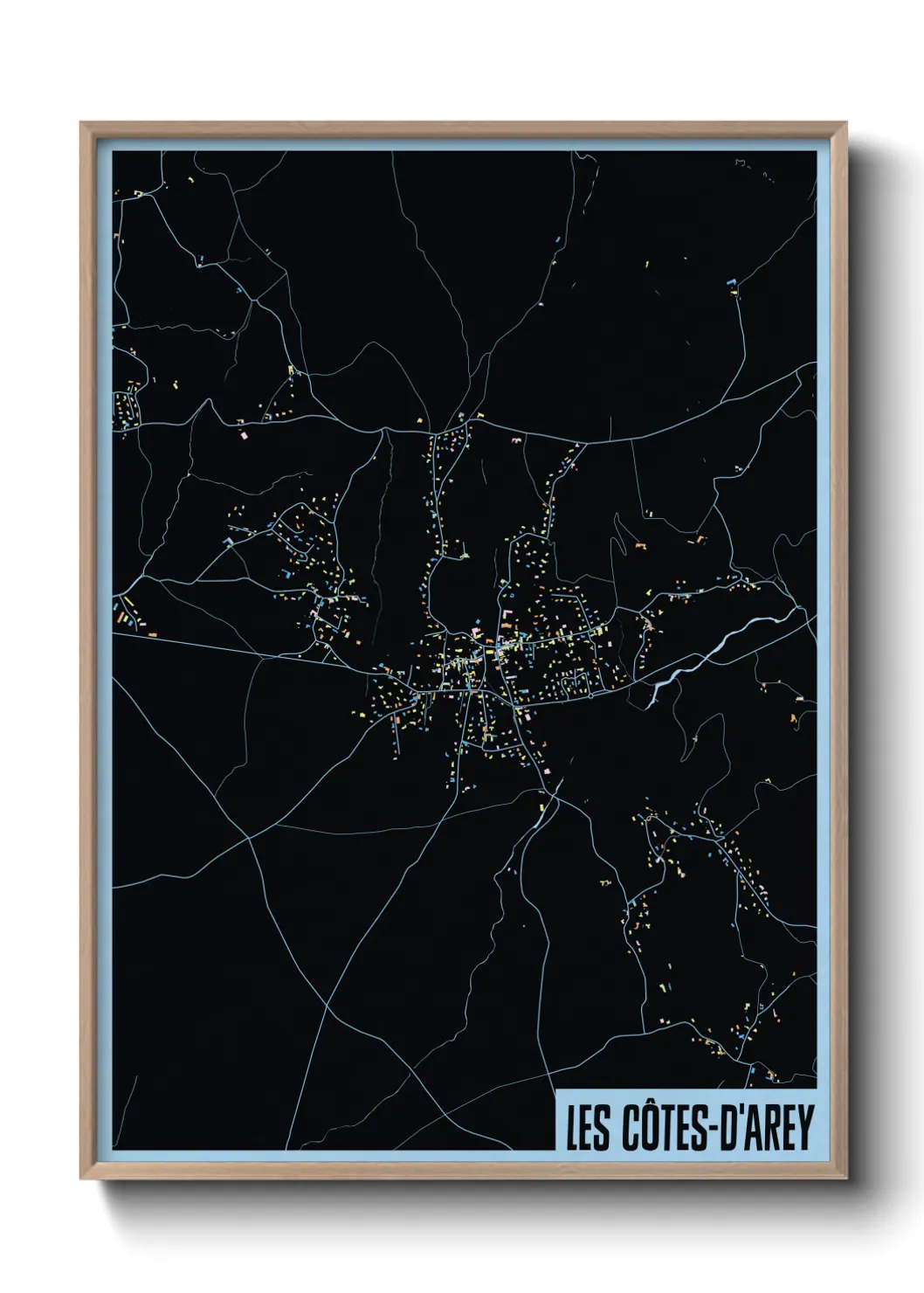 Une affiche de carte sur Les Côtes-d'Arey