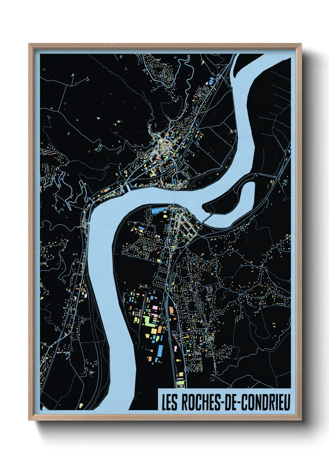 Une affiche de carte sur Les Roches-de-Condrieu