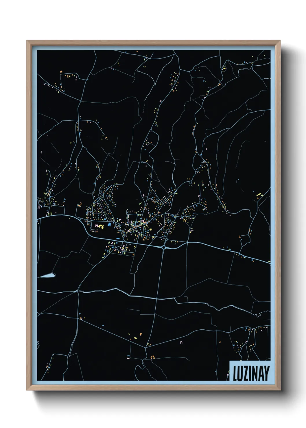 Une affiche de carte sur Luzinay