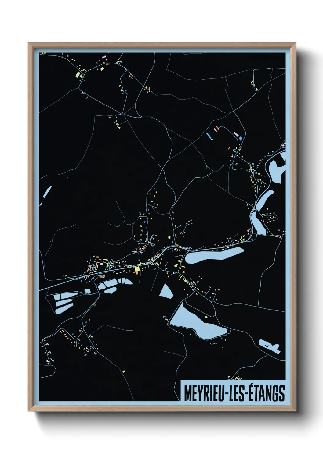 Une affiche de carte sur Meyrieu-les-Étangs