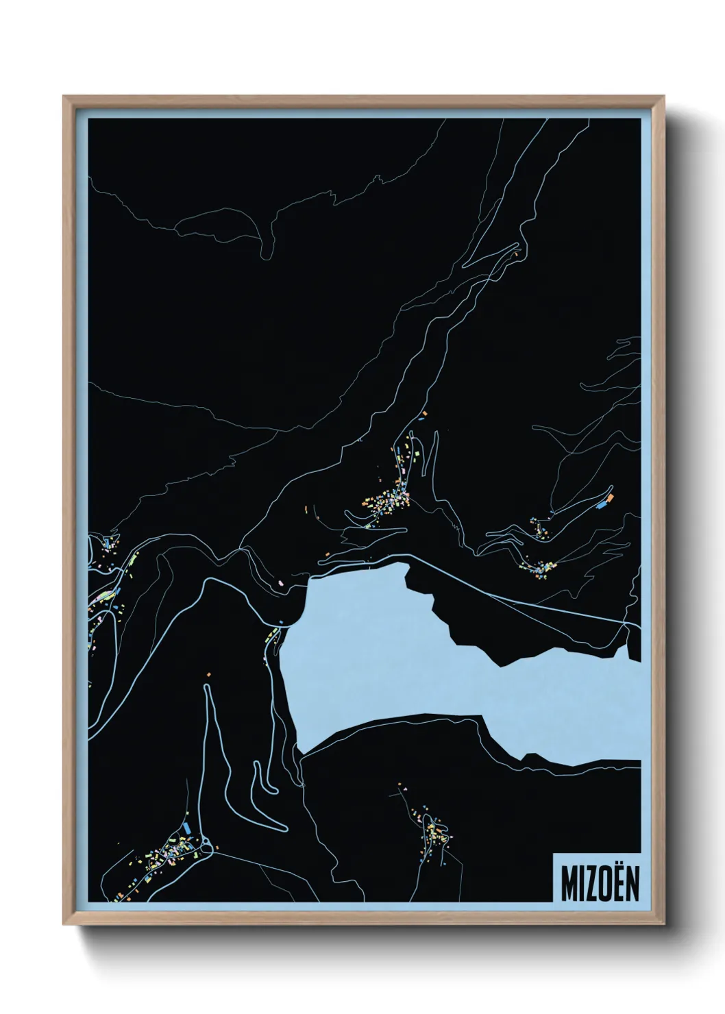 Une affiche de carte sur Mizoën