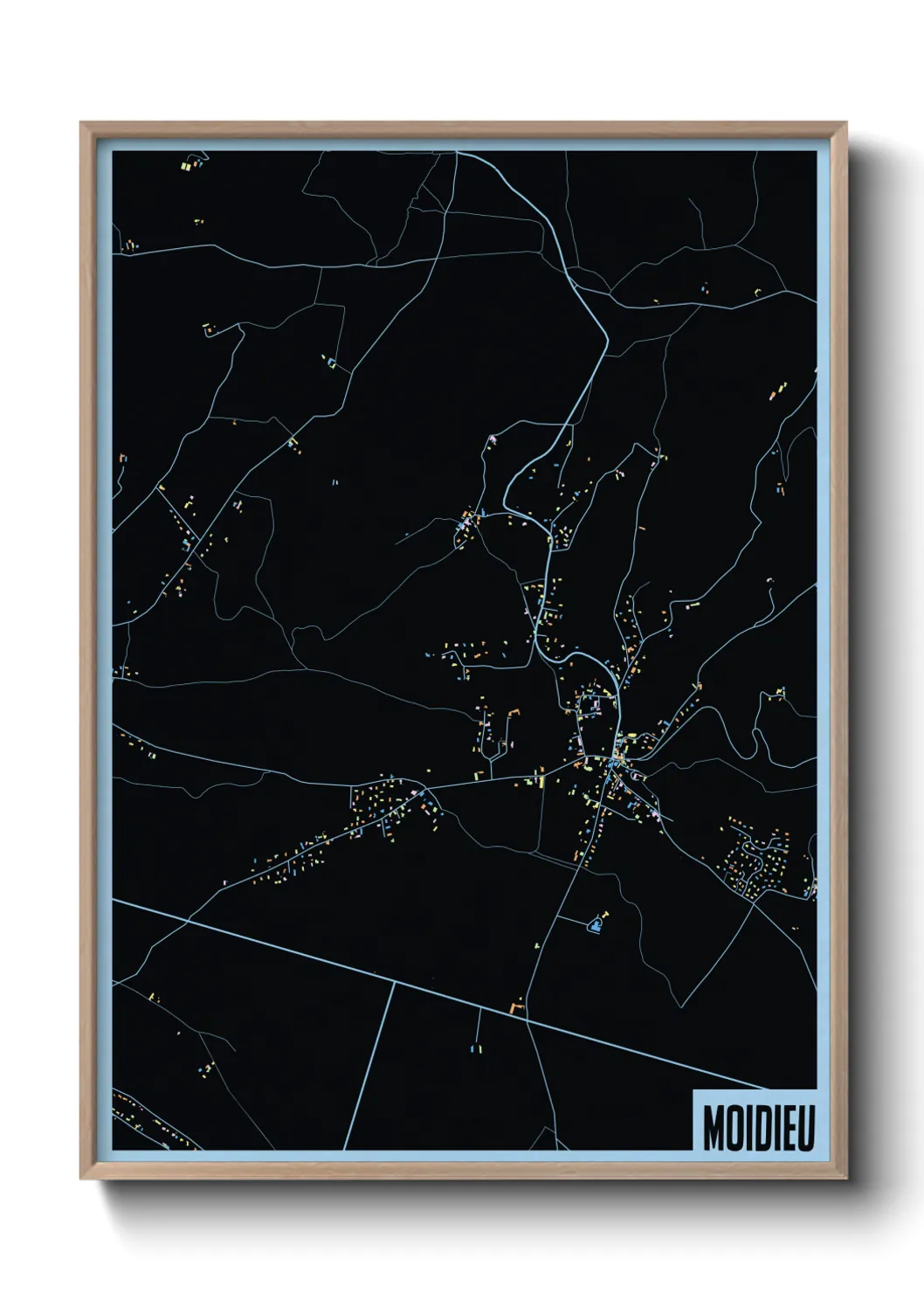 Une affiche de carte sur Moidieu