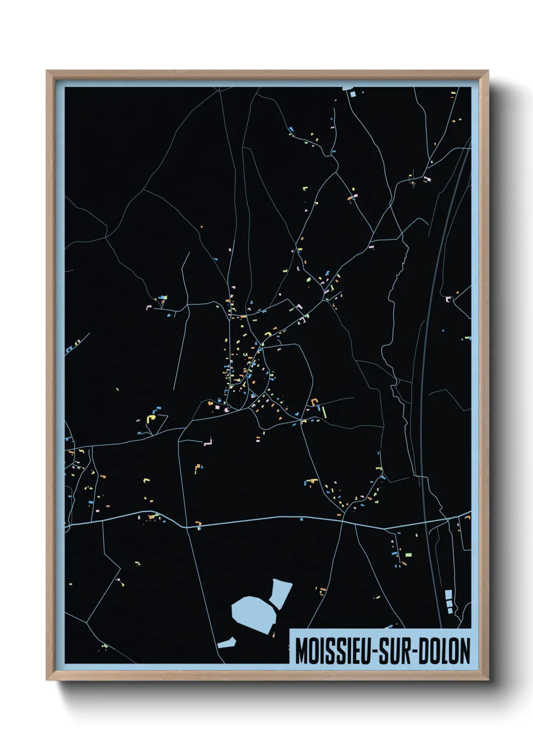 Une affiche de carte sur Moissieu-sur-Dolon