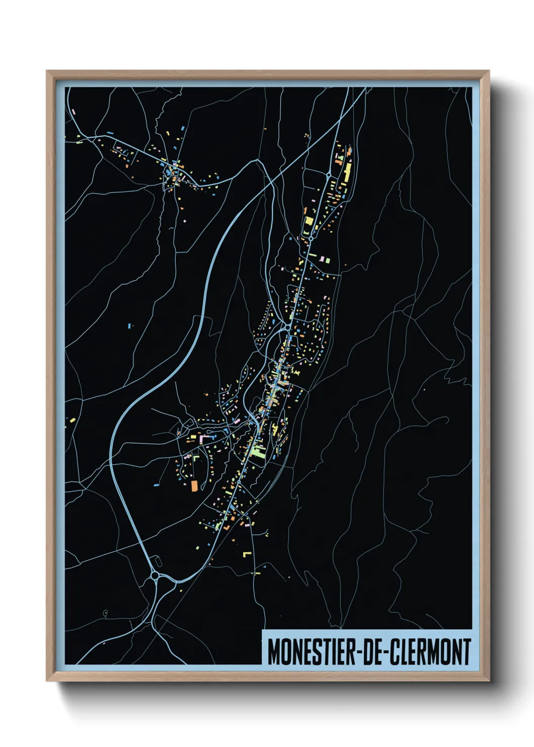 Une affiche de carte sur Monestier-de-Clermont