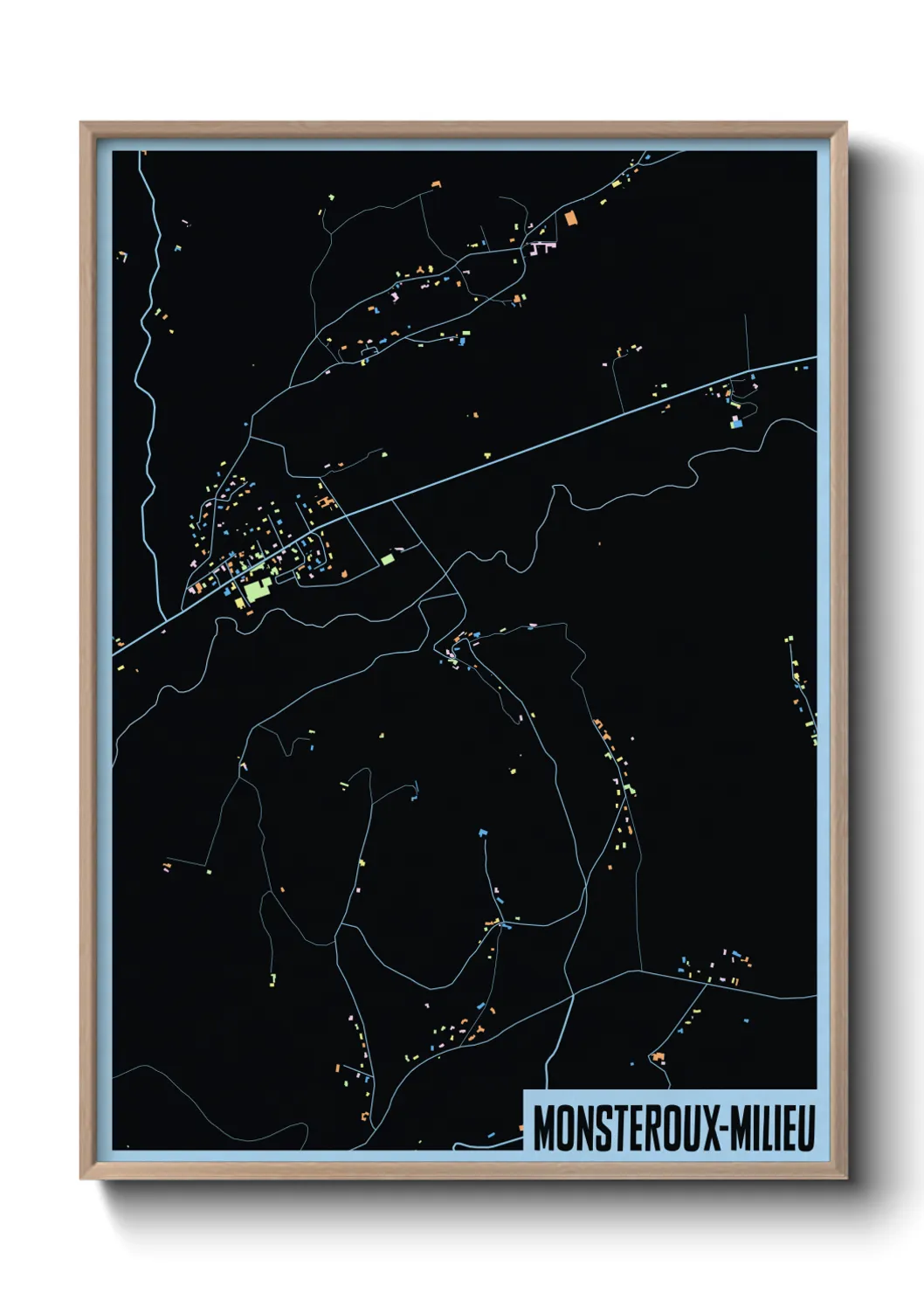 Une affiche de carte sur Monsteroux-Milieu