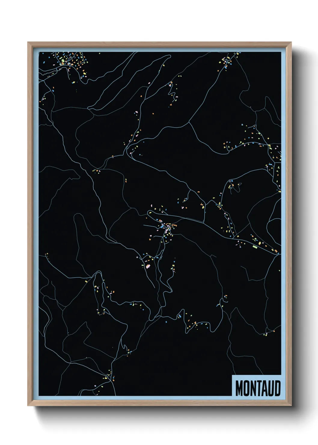 Une affiche de carte sur Montaud