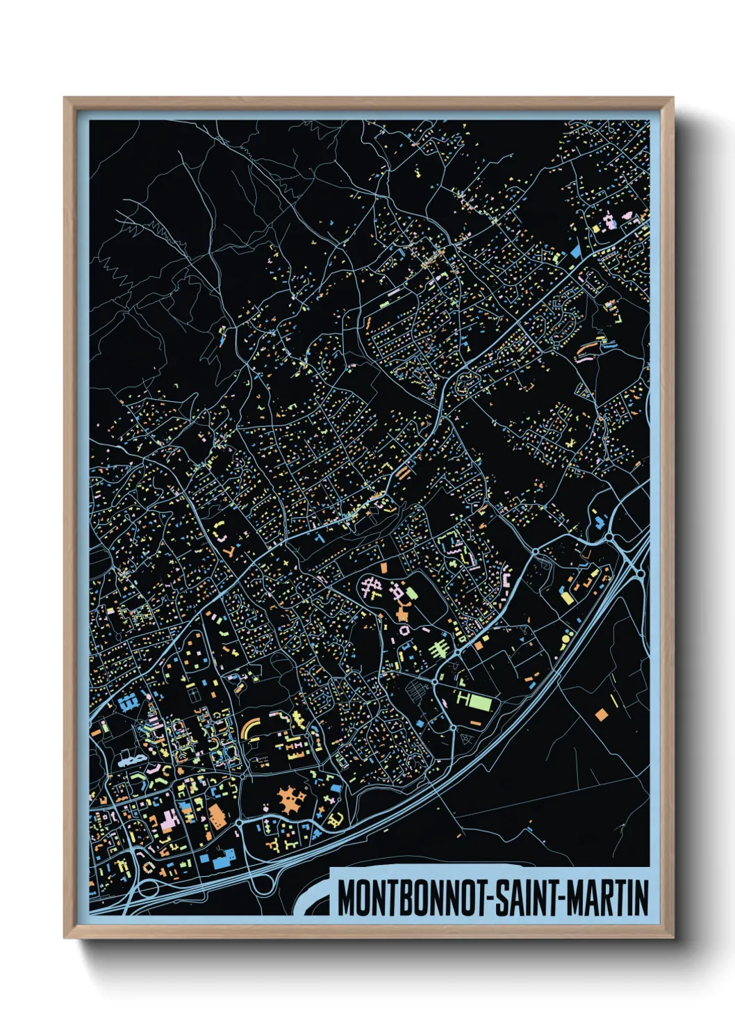 Une affiche de carte sur Montbonnot-Saint-Martin