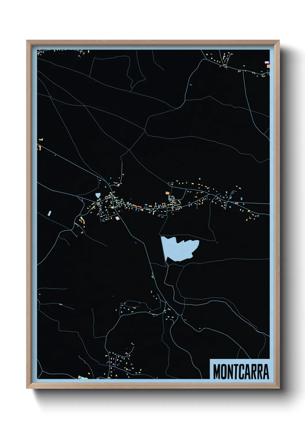 Une affiche de carte sur Montcarra