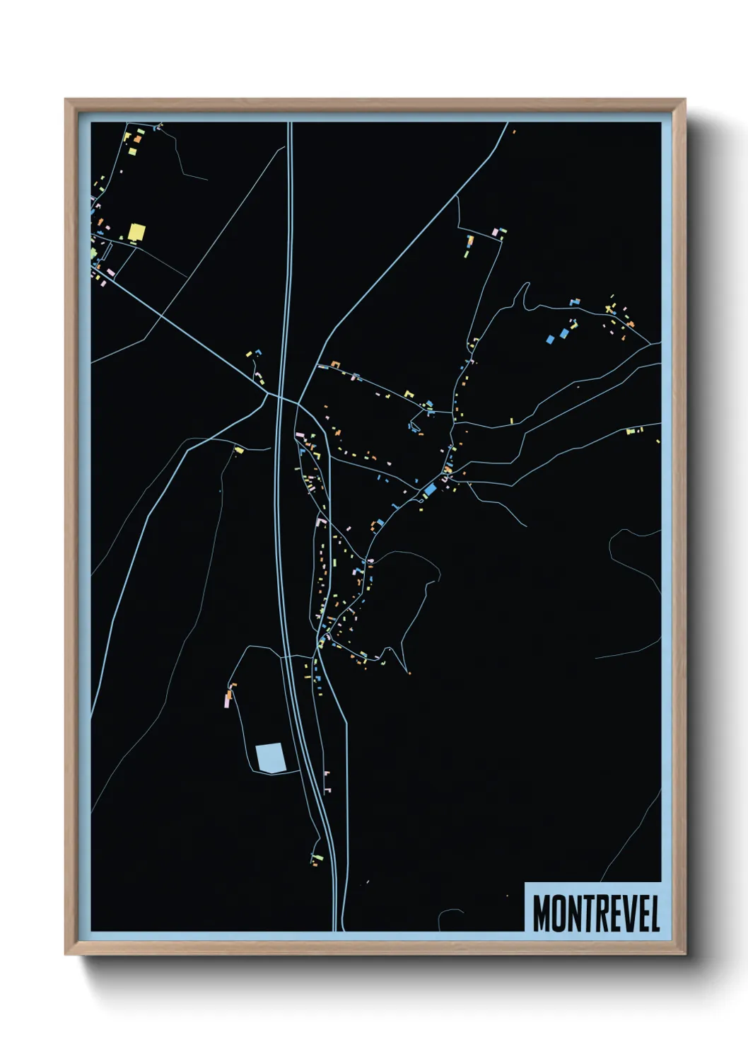 Une affiche de carte sur Montrevel