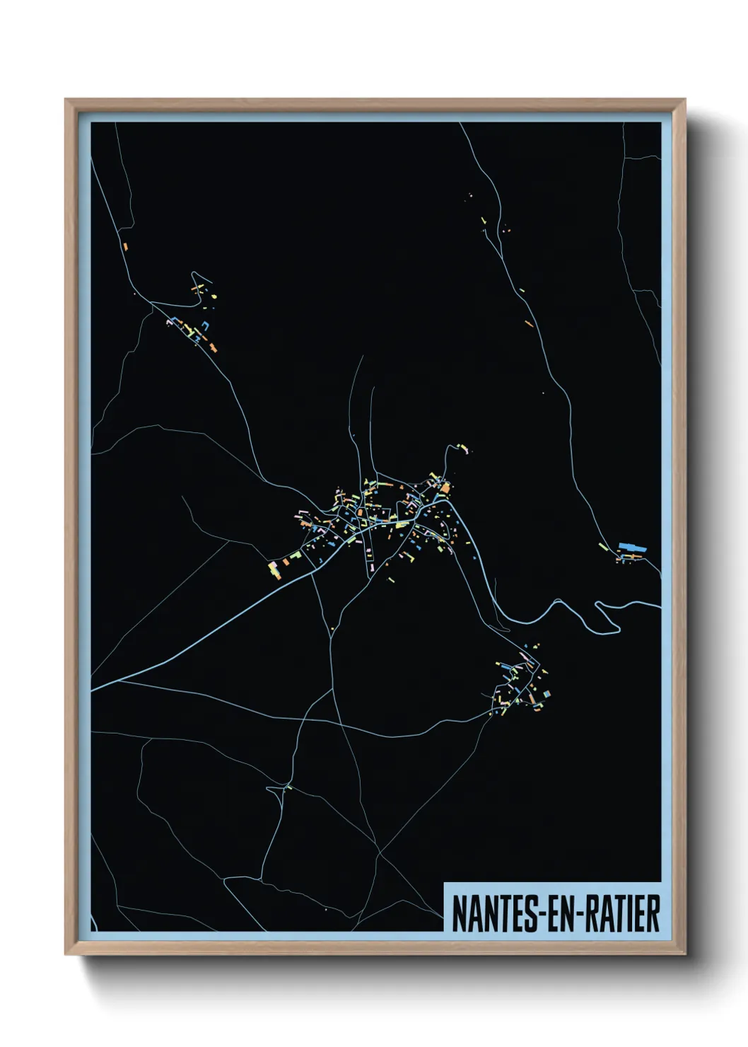 Une affiche de carte sur Nantes-en-Ratier