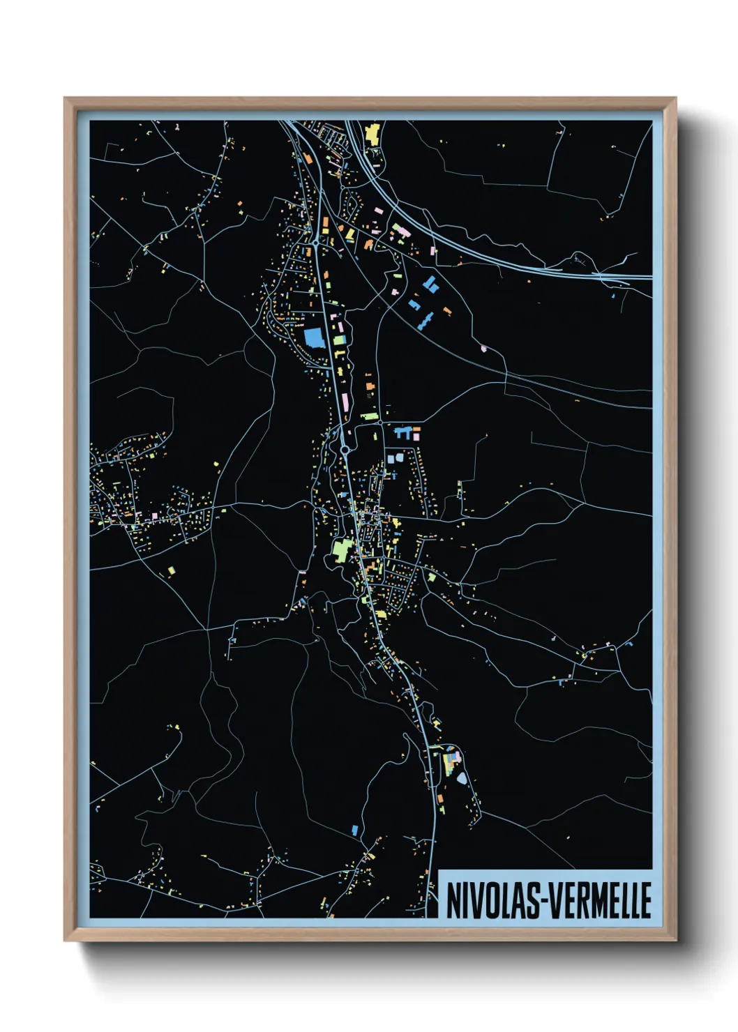 Une affiche de carte sur Nivolas-Vermelle