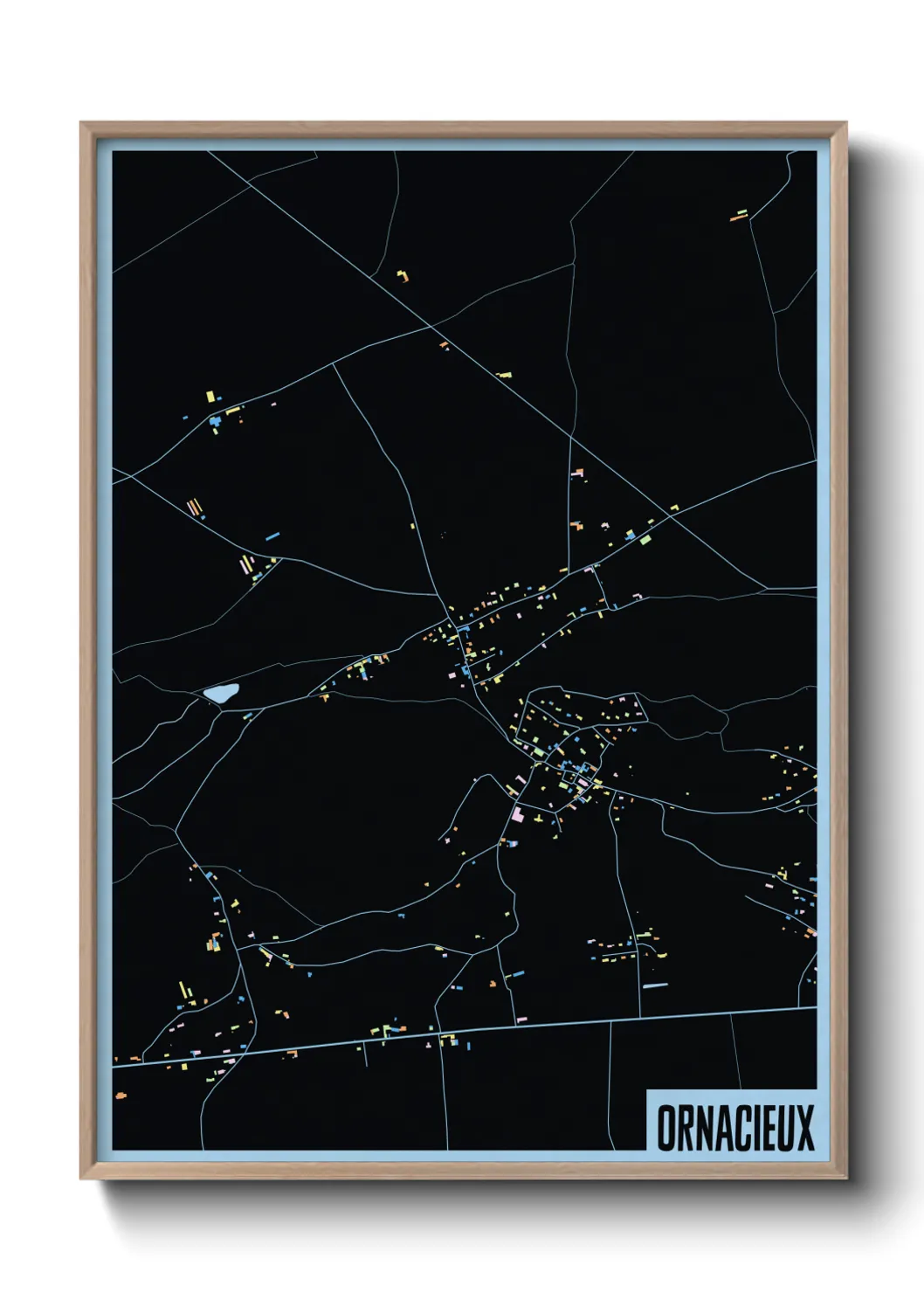 Une affiche de carte sur Ornacieux