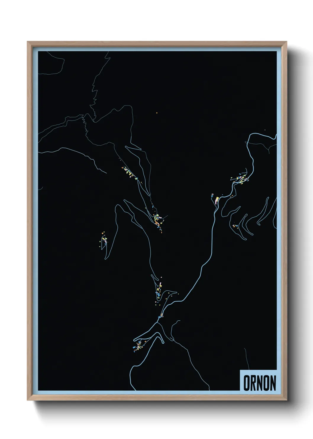 Une affiche de carte sur Ornon