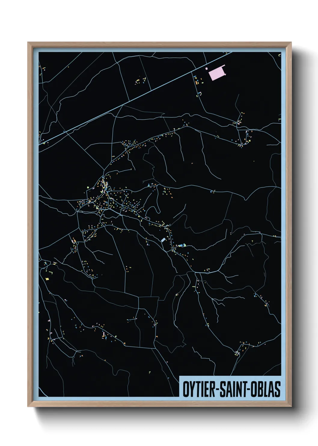 Une affiche de carte sur Oytier-Saint-Oblas