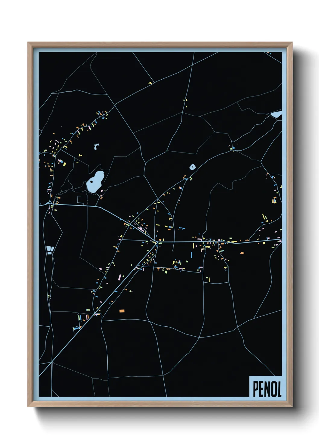 Une affiche de carte sur Penol