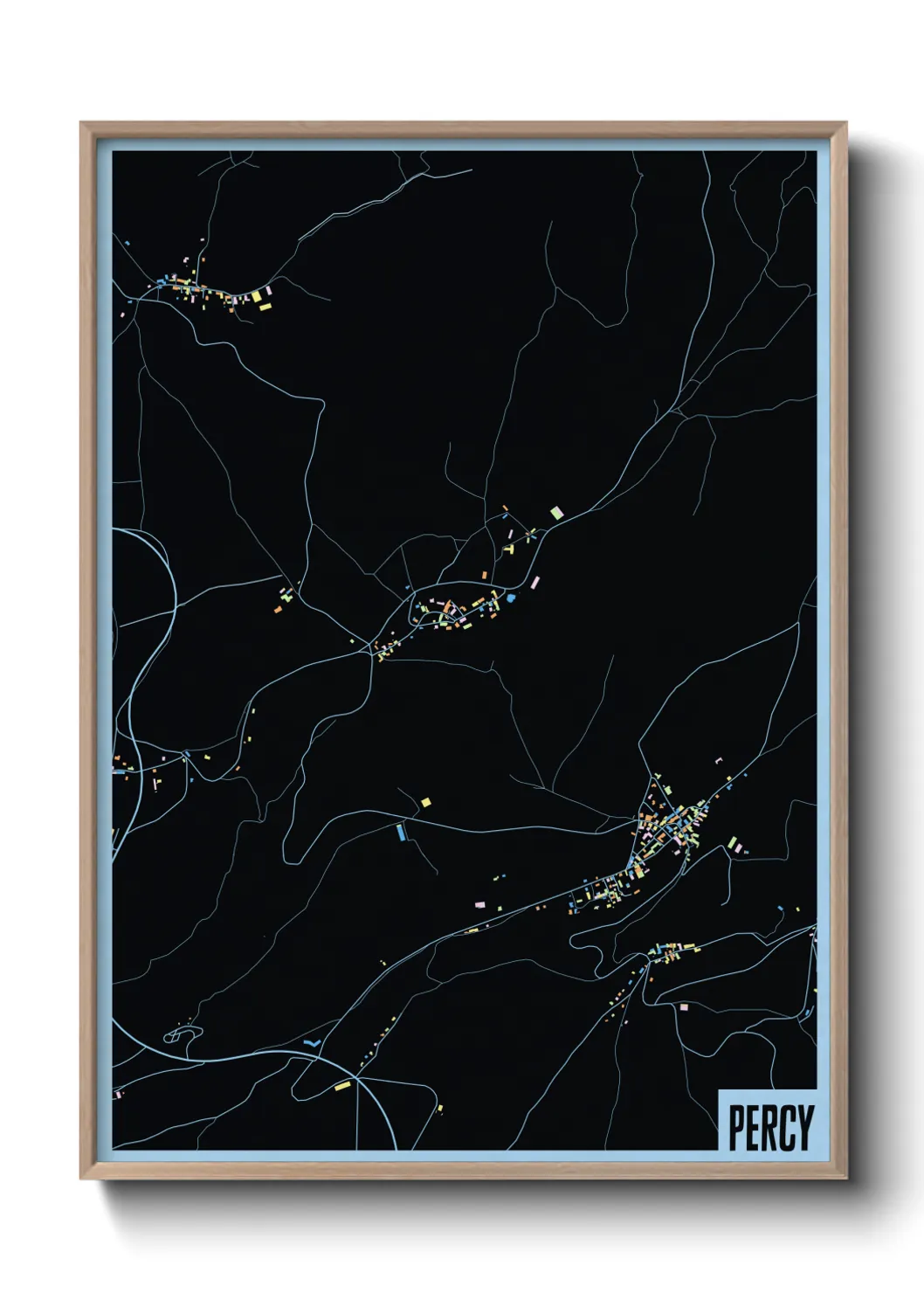 Une affiche de carte sur Percy