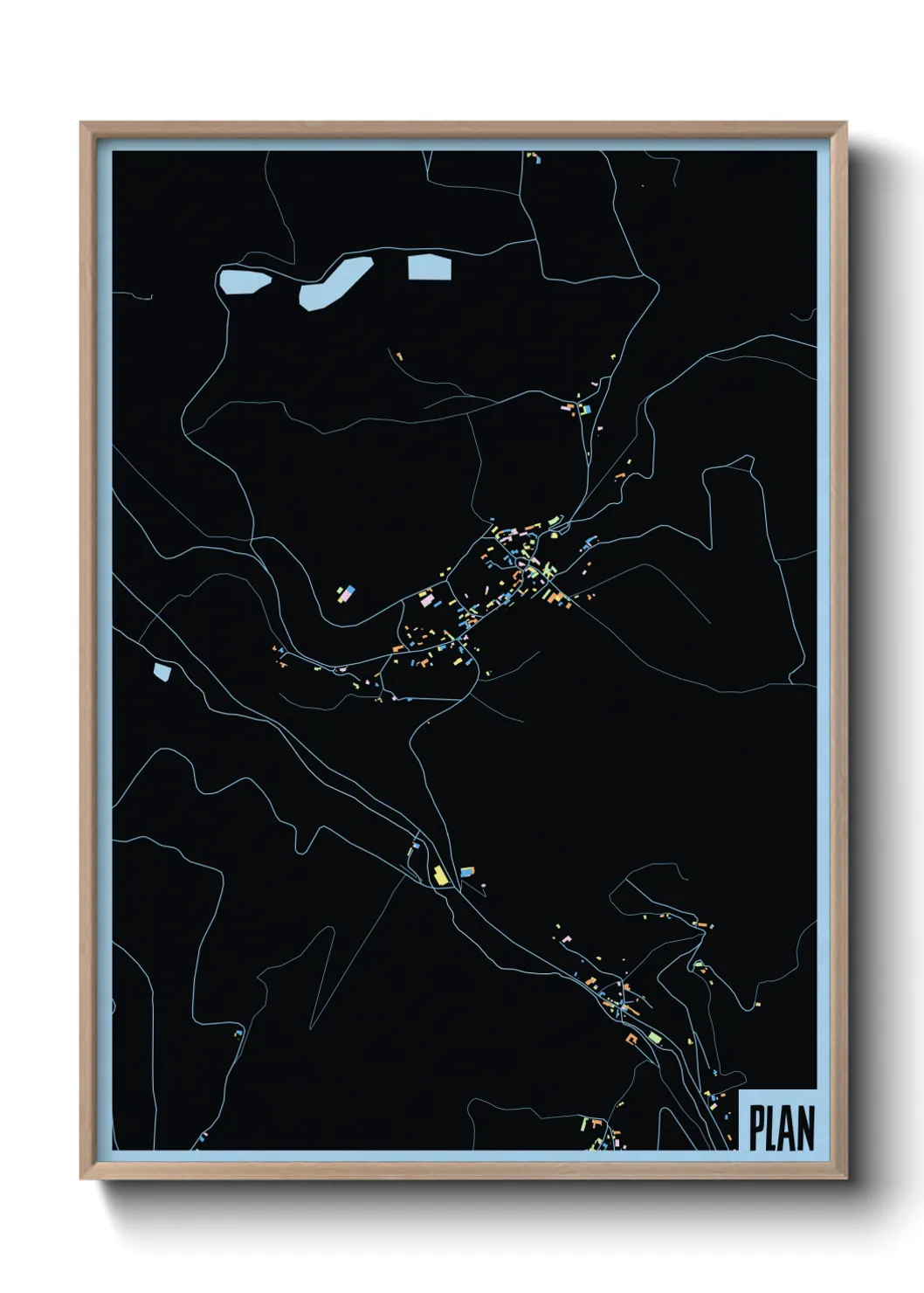 Une affiche de carte sur Plan