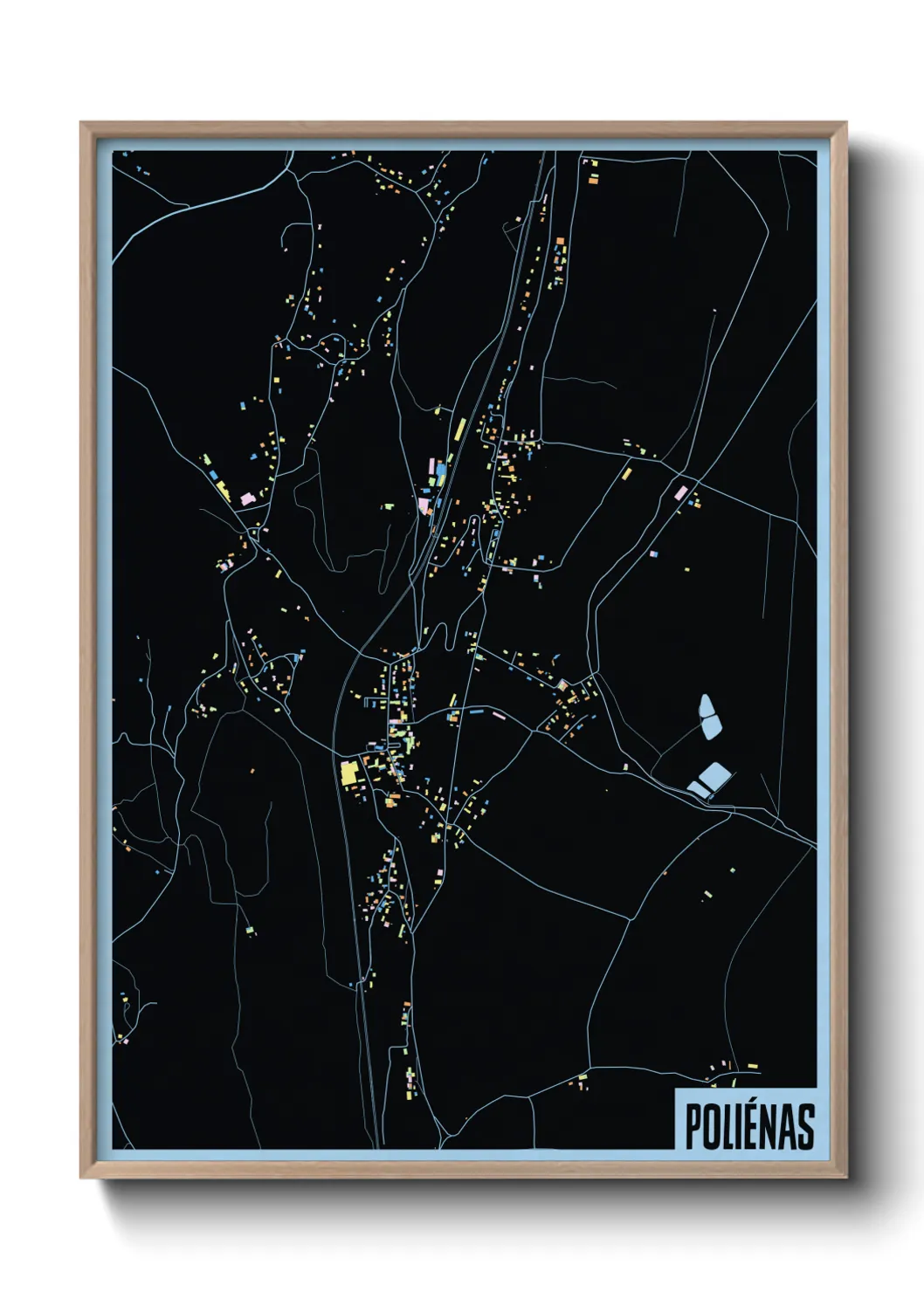 Une affiche de carte sur Poliénas