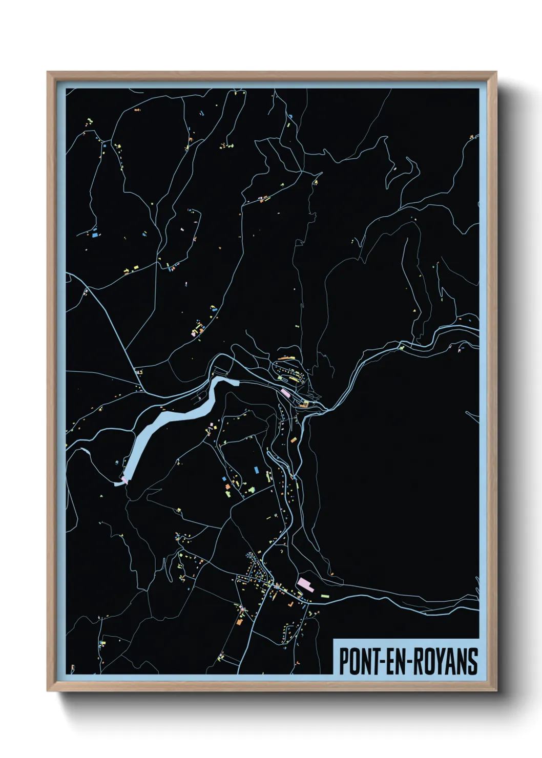 Une affiche de carte sur Pont-en-Royans