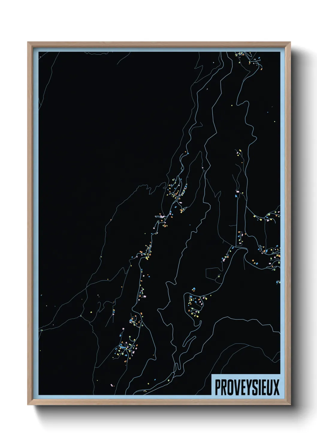 Une affiche de carte sur Proveysieux