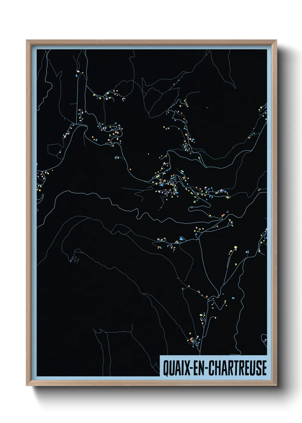 Une affiche de carte sur Quaix-en-Chartreuse