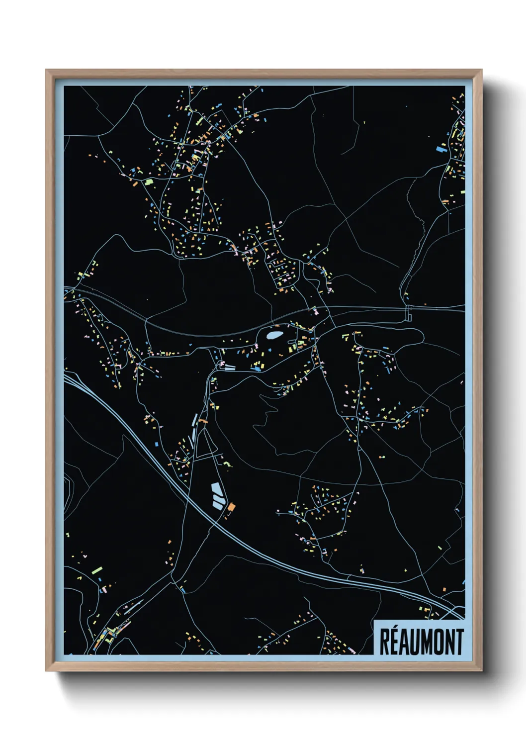 Une affiche de carte sur Réaumont