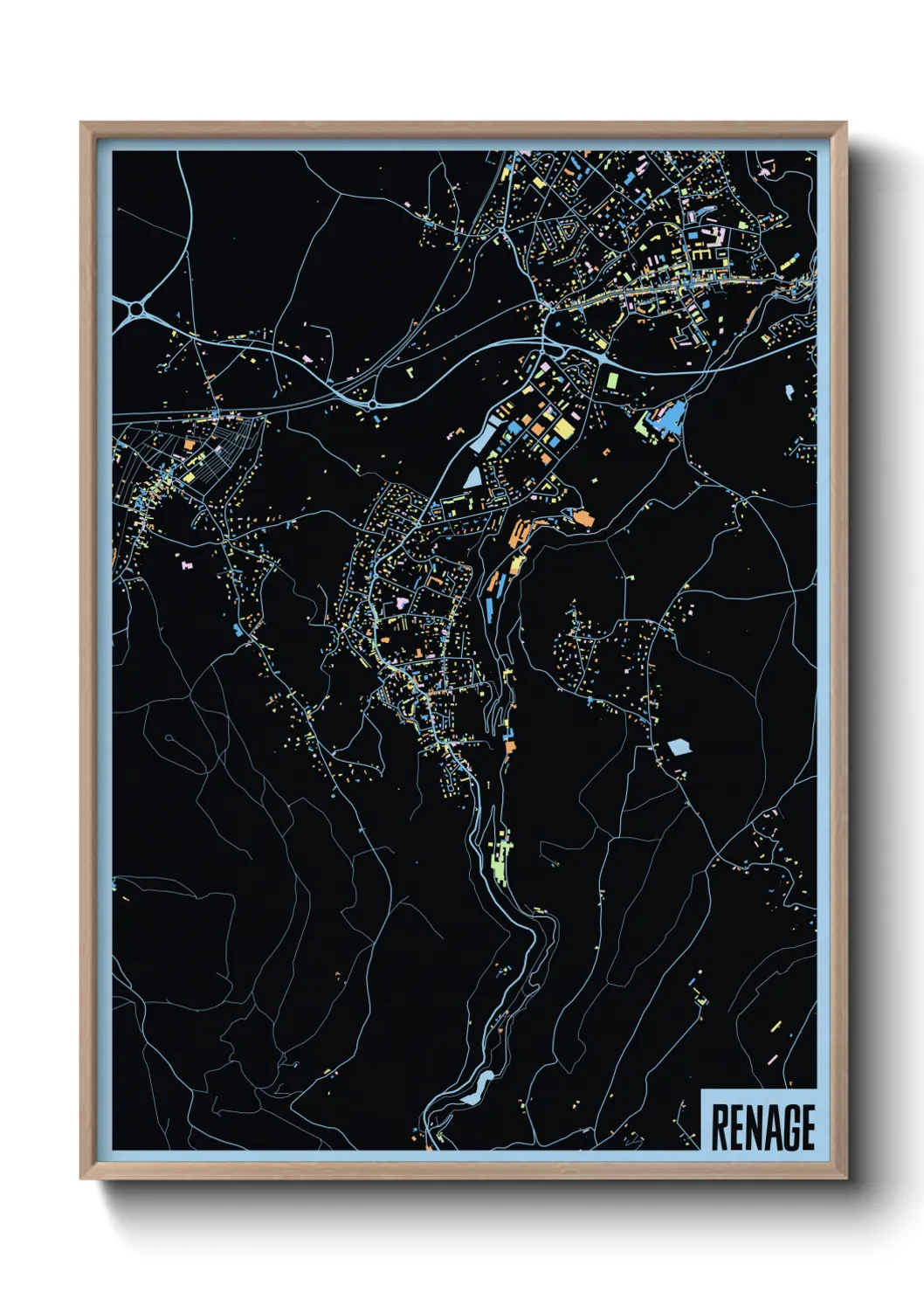 Une affiche de carte sur Renage