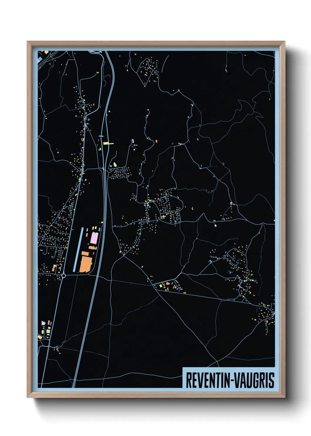 Une affiche de carte sur Reventin-Vaugris