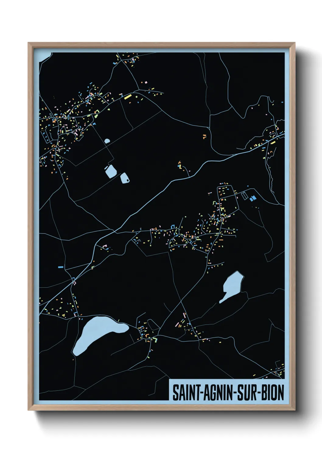 Une affiche de carte sur Saint-Agnin-sur-Bion