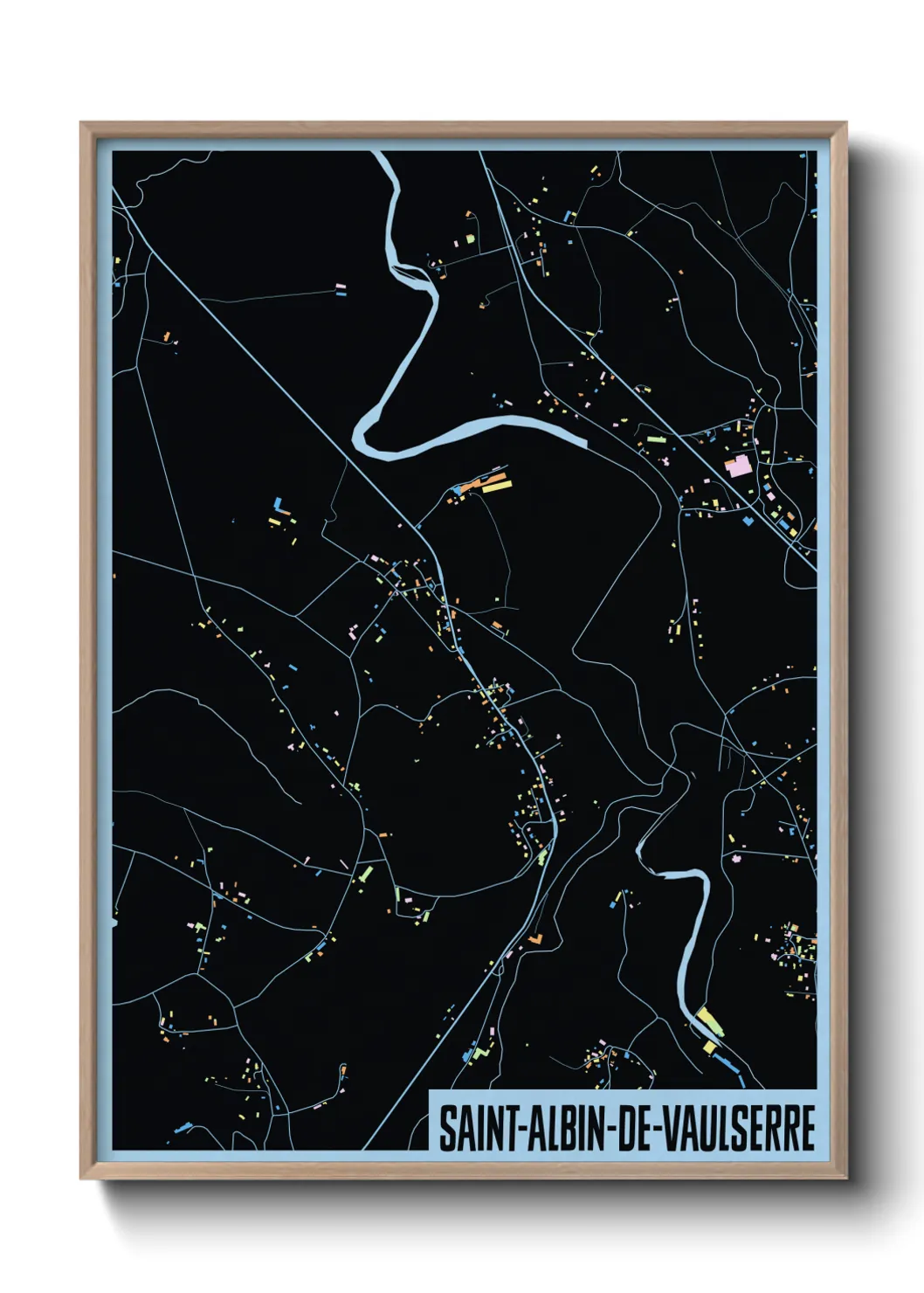 Une affiche de carte sur Saint-Albin-de-Vaulserre