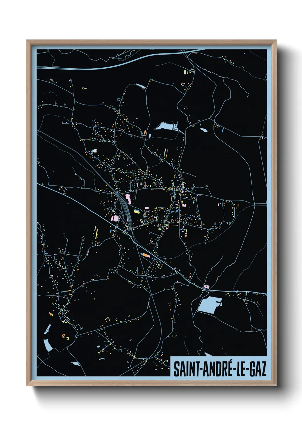 Une affiche de carte sur Saint-André-le-Gaz