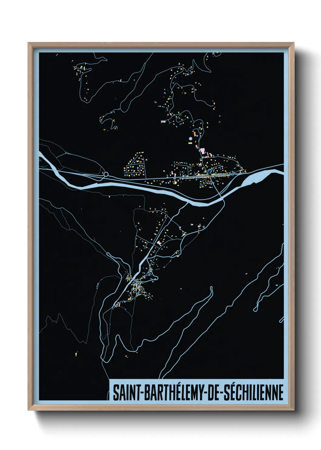Une affiche de carte sur Saint-Barthélemy-de-Séchilienne