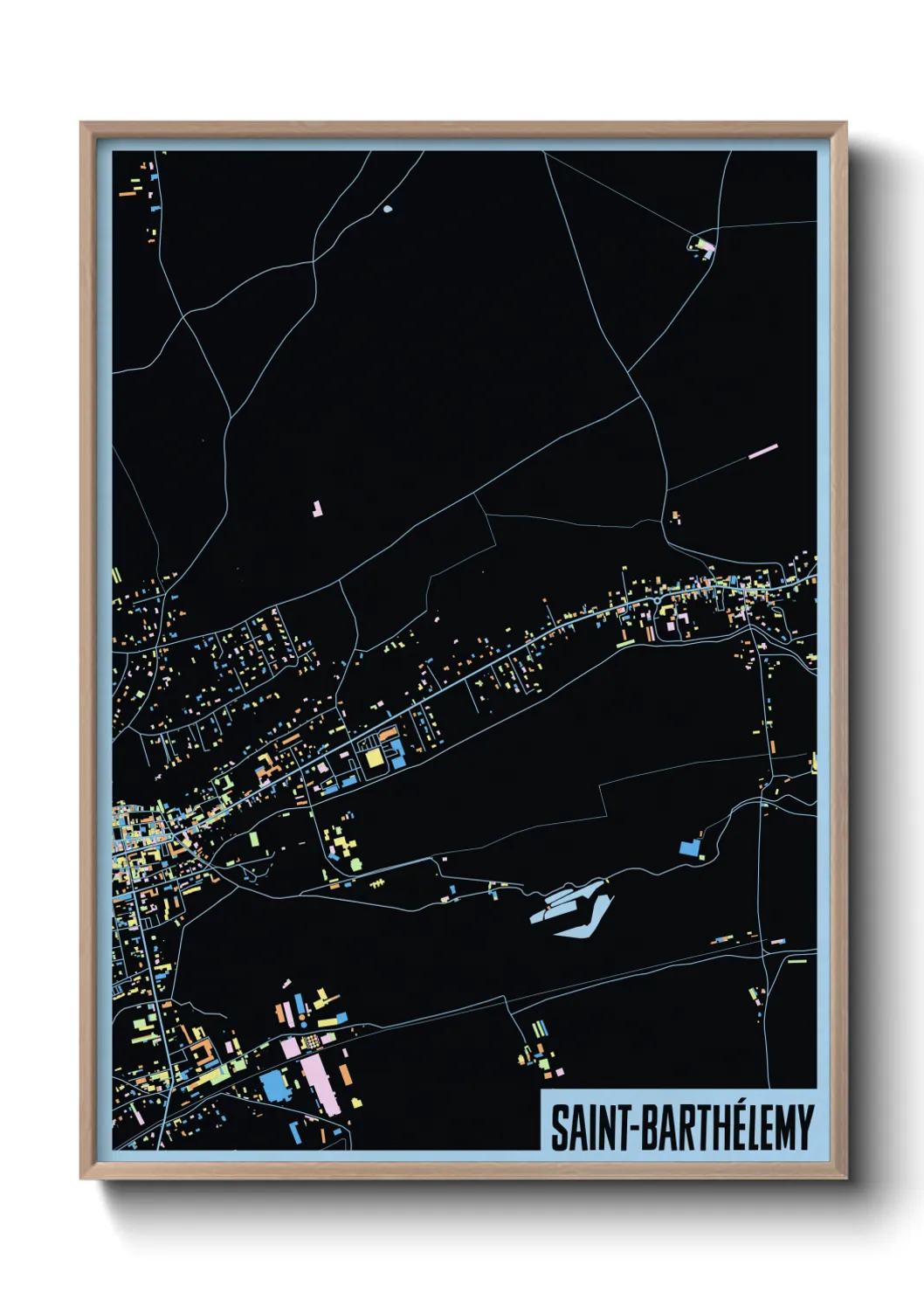 Une affiche de carte sur Saint-Barthélemy