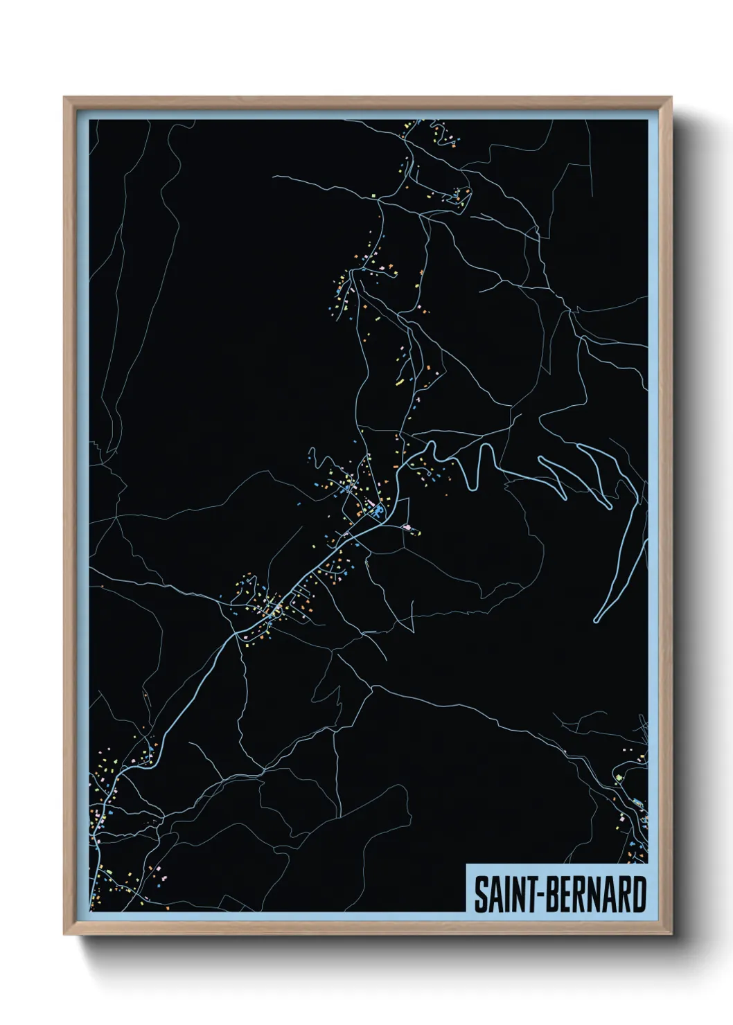 Une affiche de carte sur Saint-Bernard