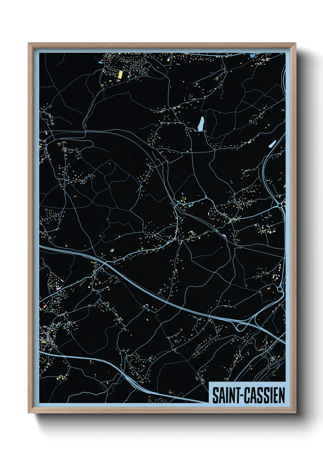 Une affiche de carte sur Saint-Cassien