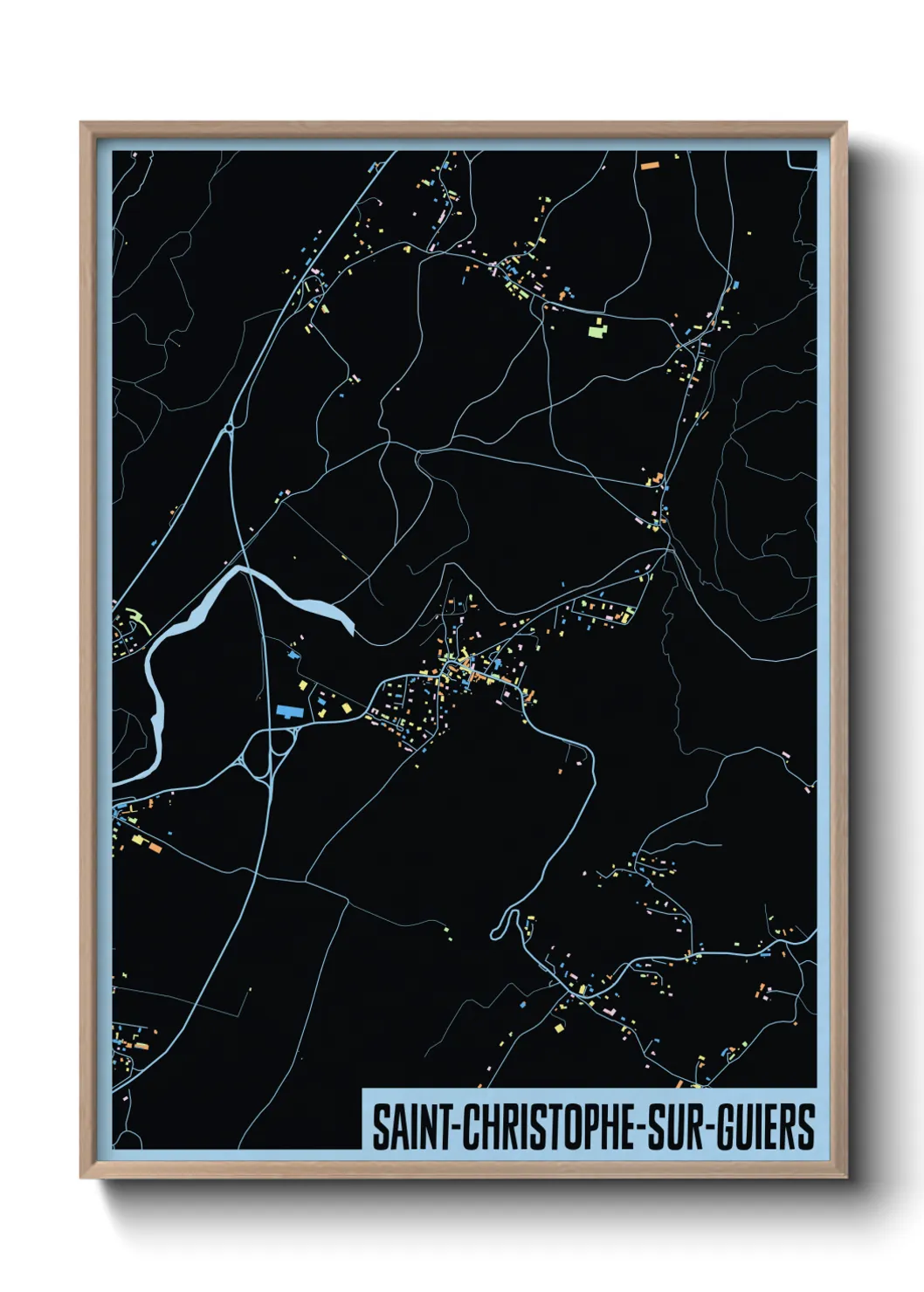 Une affiche de carte sur Saint-Christophe-sur-Guiers