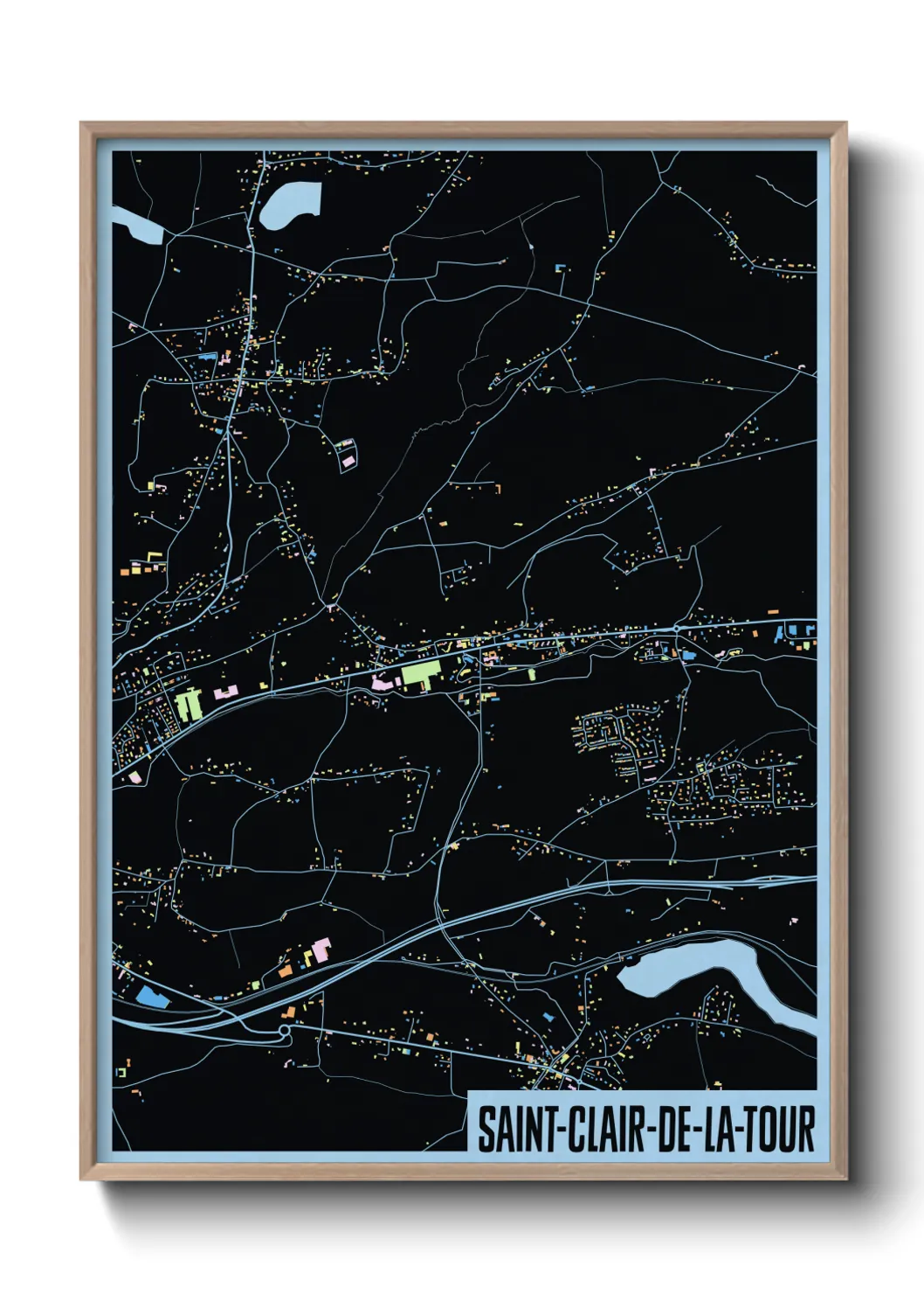 Une affiche de carte sur Saint-Clair-de-la-Tour