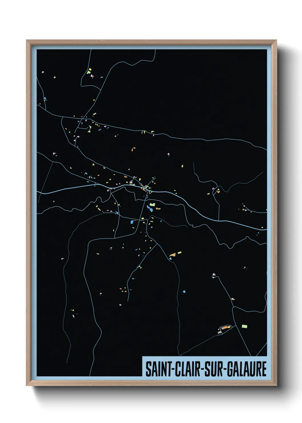 Une affiche de carte sur Saint-Clair-sur-Galaure