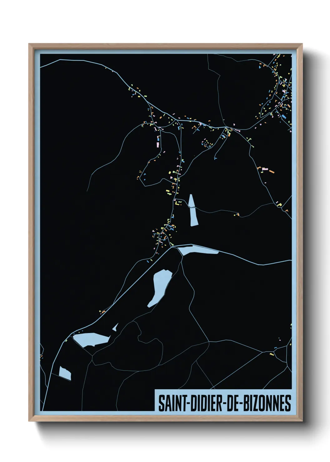 Une affiche de carte sur Saint-Didier-de-Bizonnes