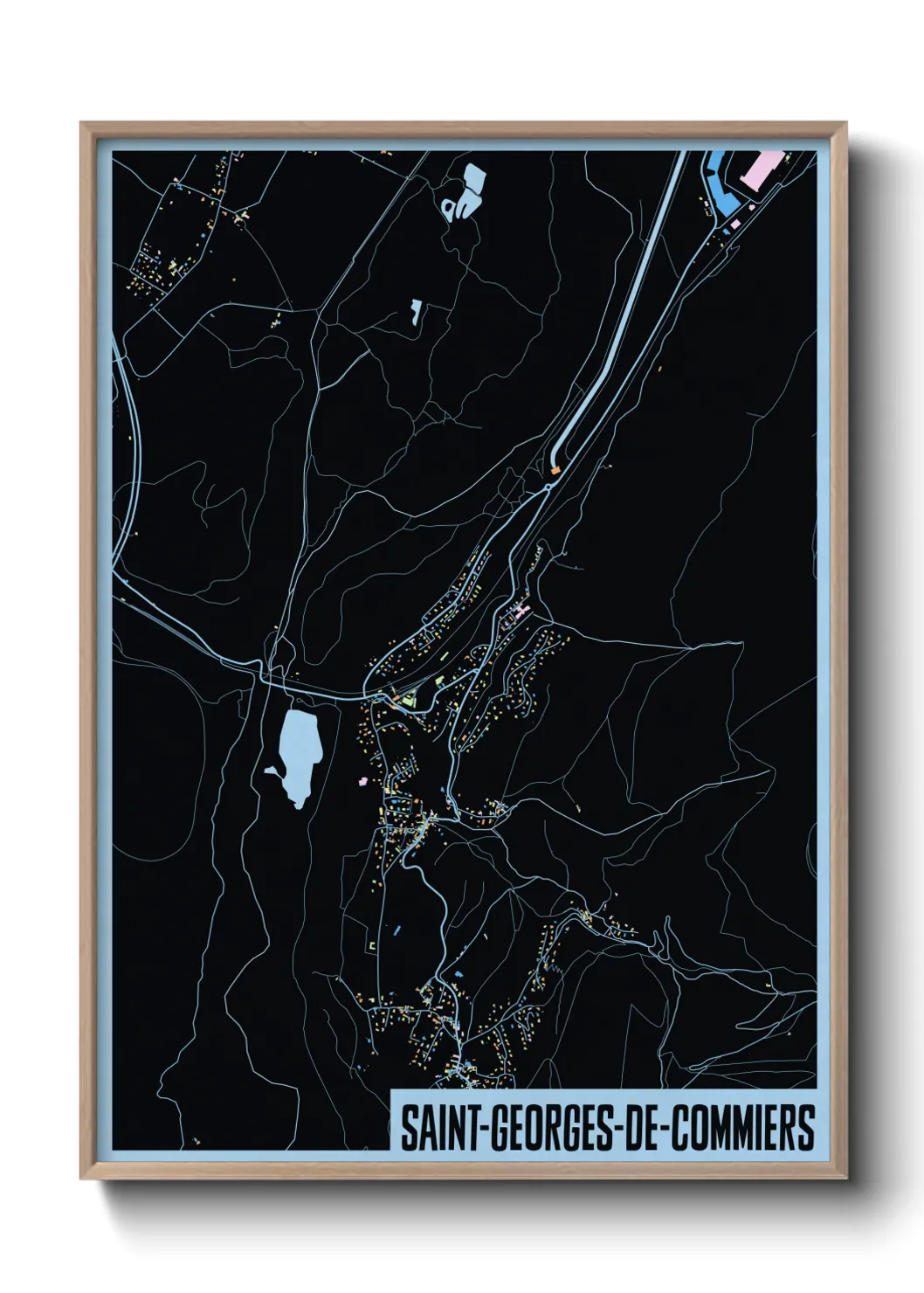 Une affiche de carte sur Saint-Georges-de-Commiers