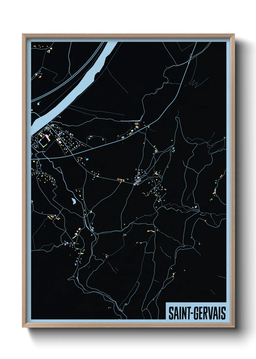 Une affiche de carte sur Saint-Gervais