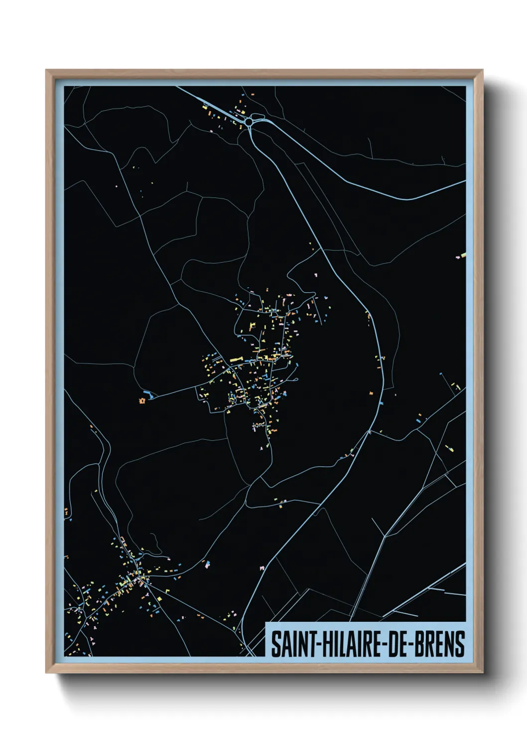 Une affiche de carte sur Saint-Hilaire-de-Brens