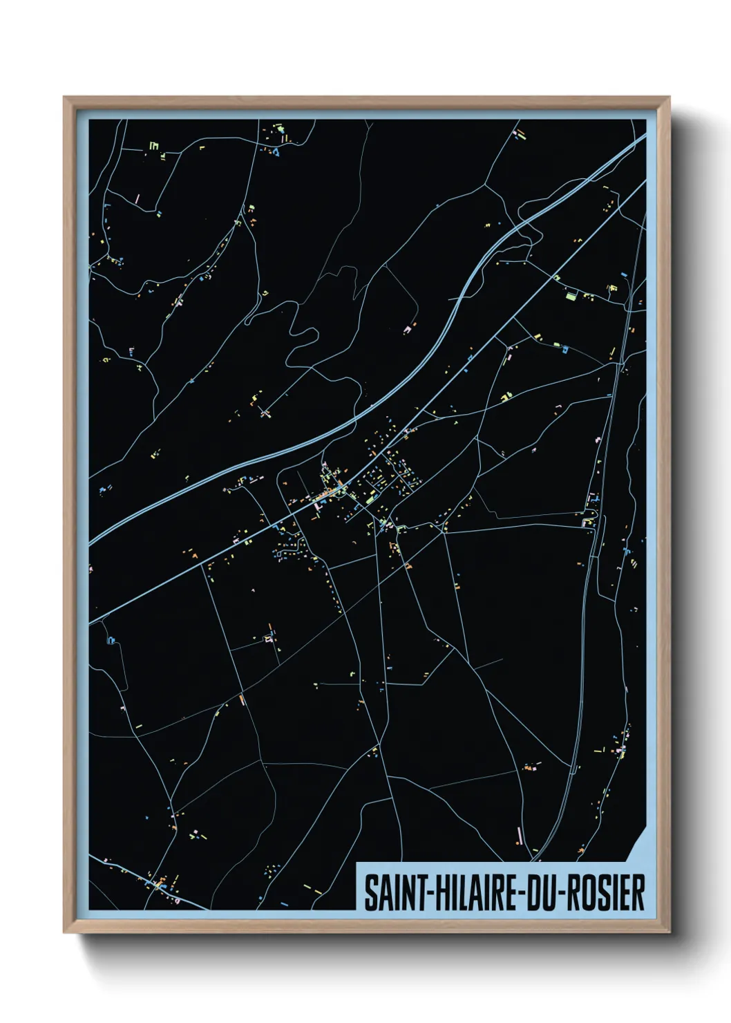 Une affiche de carte sur Saint-Hilaire-du-Rosier