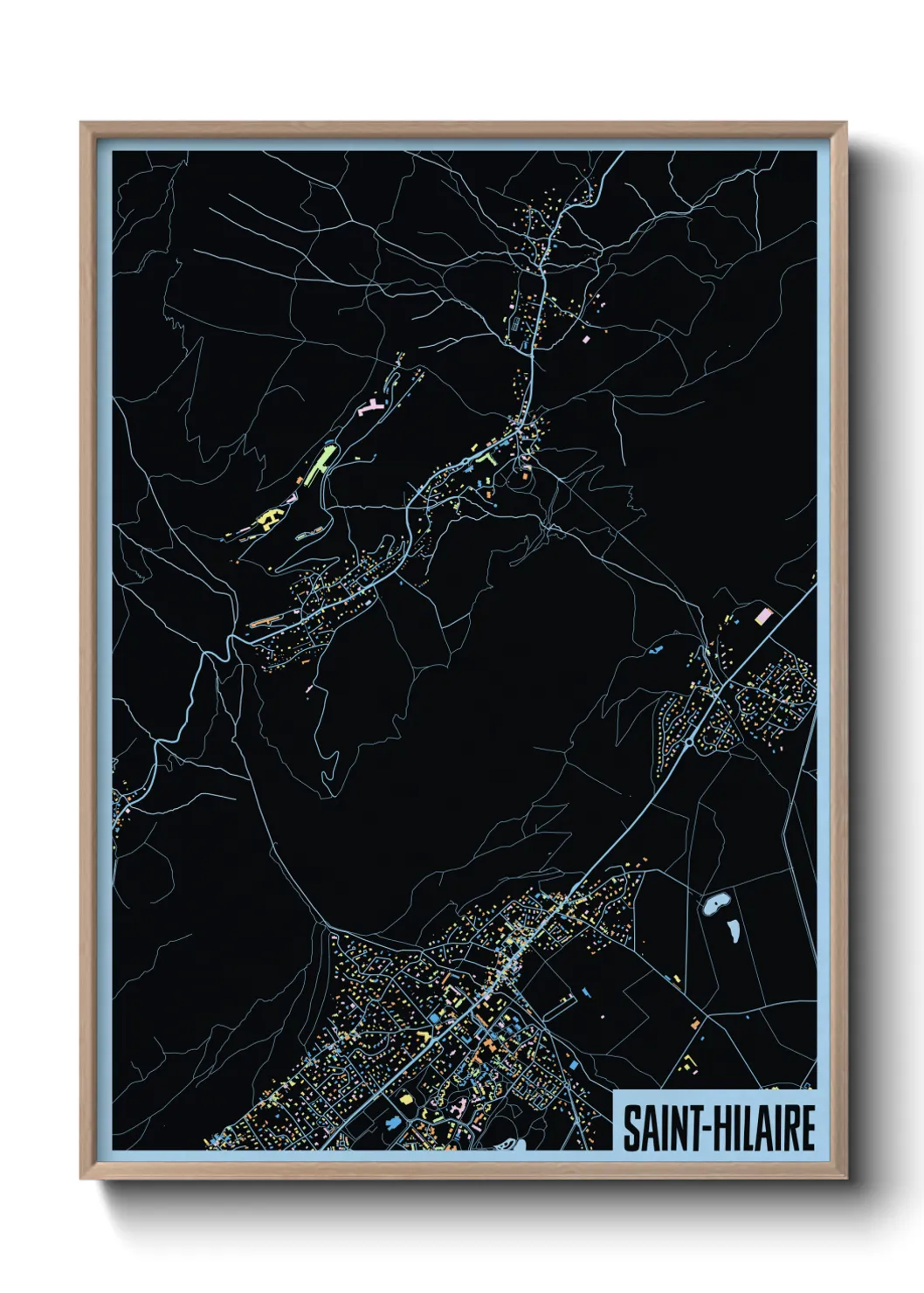 Une affiche de carte sur Saint-Hilaire