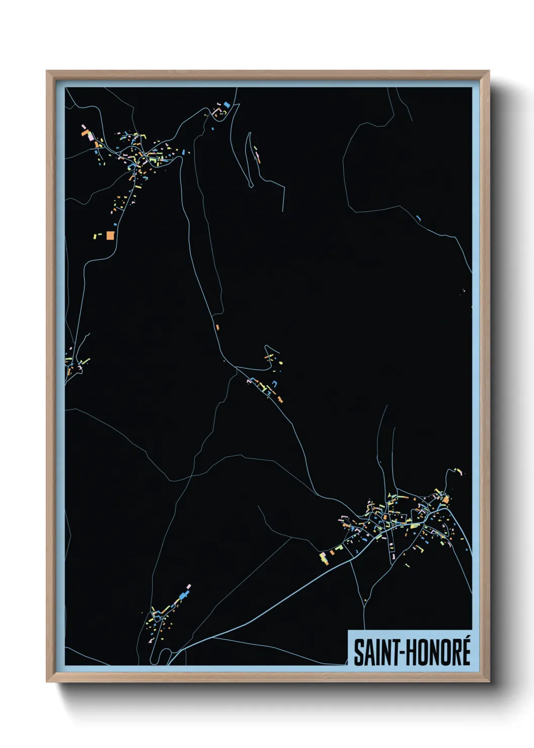 Une affiche de carte sur Saint-Honoré