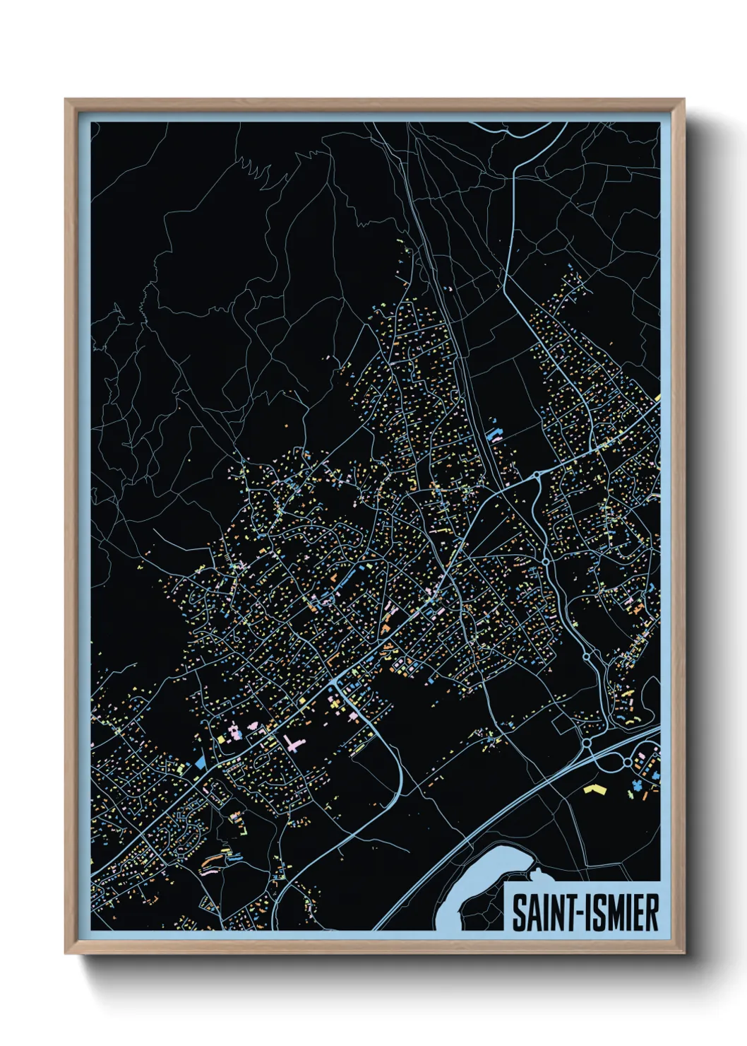 Une affiche de carte sur Saint-Ismier